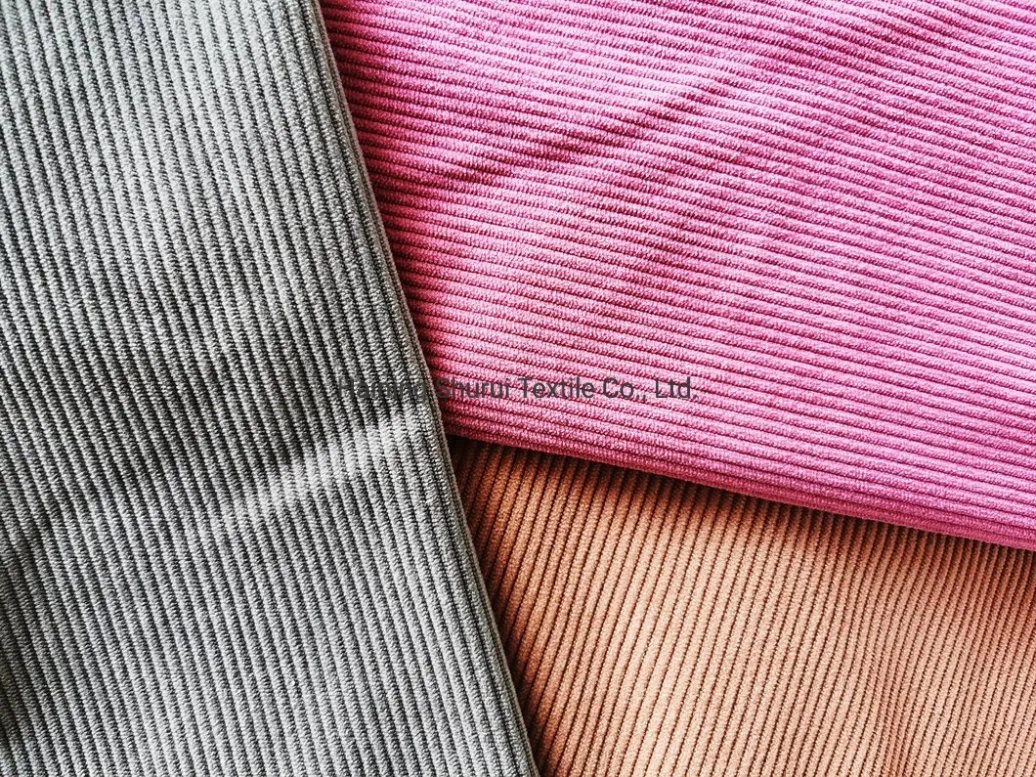 100% Polyester Warp Knitted New Corduroy Fabric with High Stretch Yarn