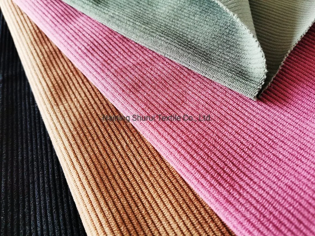 100% Polyester Warp Knitted New Corduroy Fabric with High Stretch Yarn