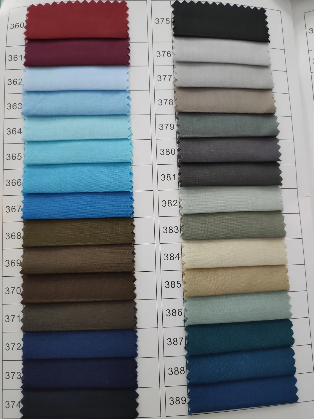 Solid Color Plain Dyed Textile 45s 110*76 Tc Fabric for Shirt Man