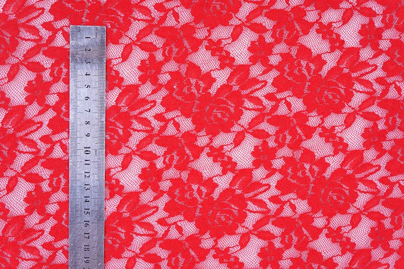Wholesale Embroidery Elastic Floral Design Polyester Lace Fabric for Garment