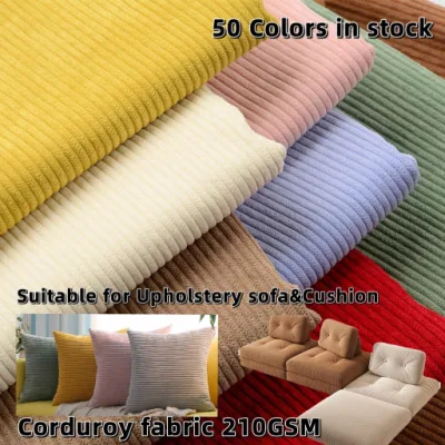 (Más de 50 colores en stock) Tela de pana impermeable de poliéster 210GSM Tela de pana de tapicería para textiles para el hogar/cojín/sofá/cortina