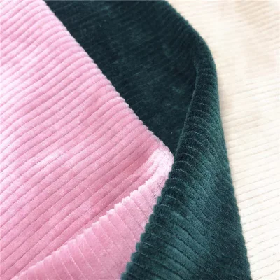 Textiles para el hogar de alta calidad y tela para prendas de vestir 95% poliéster 5% Spandex terciopelo tiras gruesas tela de pana para tapicería