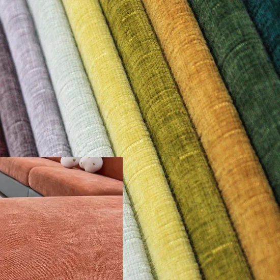 Chenille 100% poliéster y tejido jacquard para muebles textiles para el hogar