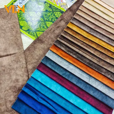 Tela para muebles Textiles para el hogar 100% Poliéster Terciopelo holandés Teñido con tapicería estampada 8